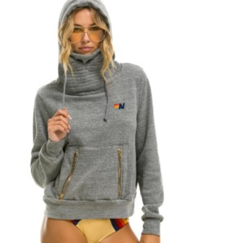 Aviator Nation Ninja hoodie, Heather Gray, size L